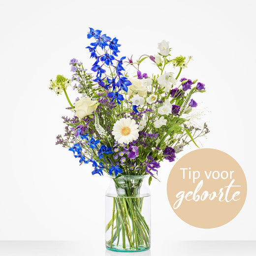 Feestelijk blauw boeket