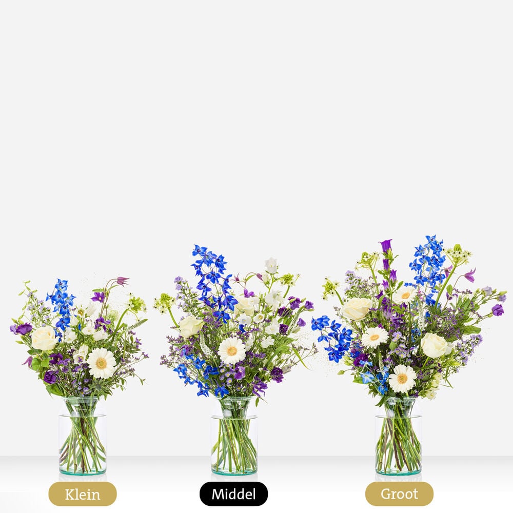 Feestelijk blauw boeket