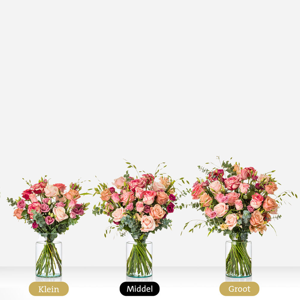 Roze rozen boeket